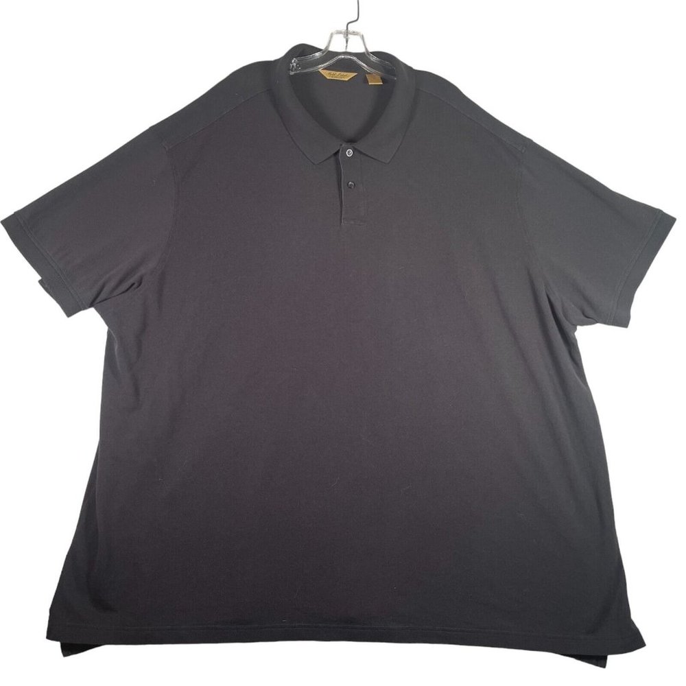 Roundtree & York Gold Label Polo Shirt‎ 5XL Black Performance Pique Short Sleeve